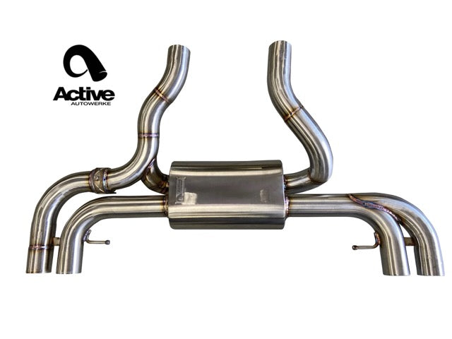 Active Autowerke G4X BMW M240i Valved Rear Axle-back Exhaust w Tips w Carbon Fiber Tips