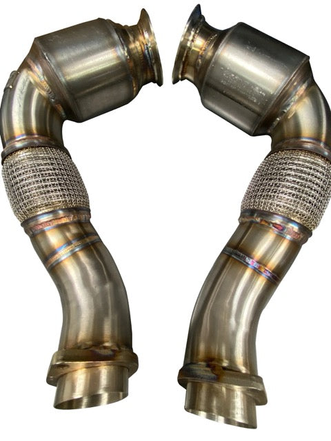 Active Autowerke S63 N63 Catted Downpipes | V8 BMW X5 M and X6 M X5 X6 550i 650i Flange - From 2010 to 2012