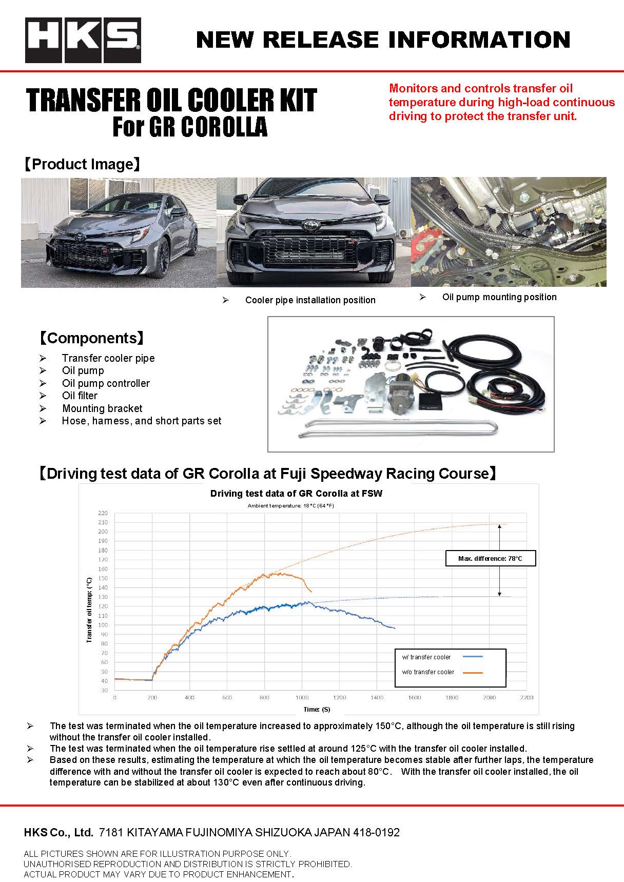 HKS - Transfer Case Oil Cooler Kit – 2023+ Toyota GR Corolla (GZEA14H)