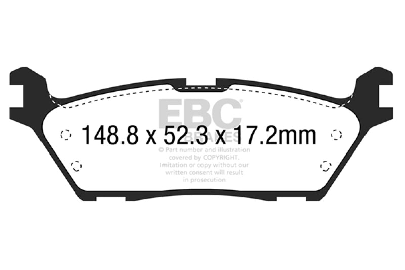 EBC 15+ Ford F150 2.7 Twin Turbo (2WD) Electric PB Greenstuff Rear Brake Pads
