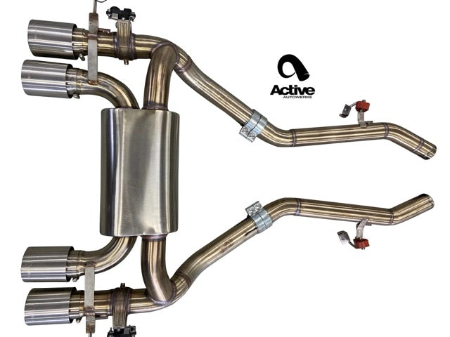 Active Autowerke G87 M2 Valved Rear Axle-back Exhaust w Tips w stainless brushed tips