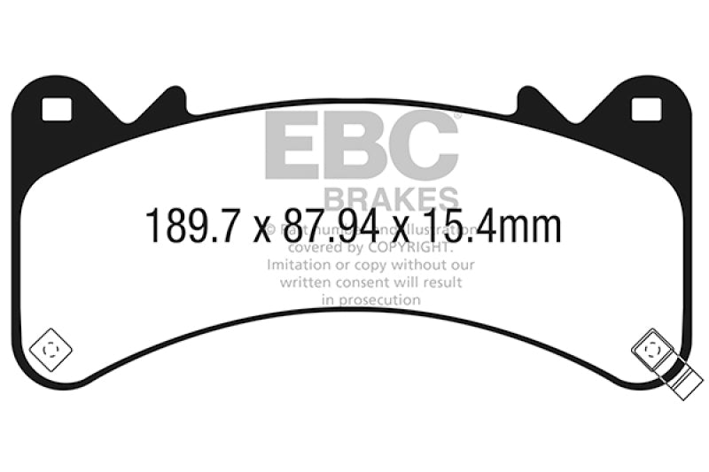 EBC 2015+ Chevrolet Tahoe 2WD (6 Piston Brembo) Yellowstuff Front Brake Pads