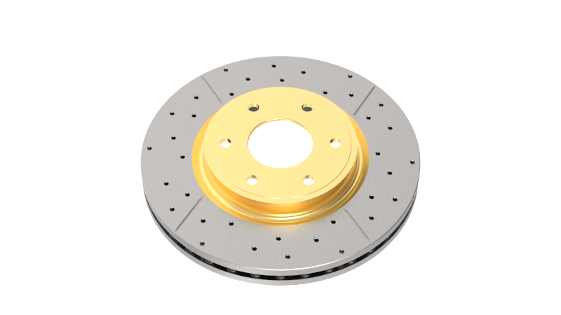 DBA 05-12 Volvo V50 T5 AWD (w/320mm Rotor) Front Street Series Drilled & Slotted Rotor w/Gold Hat