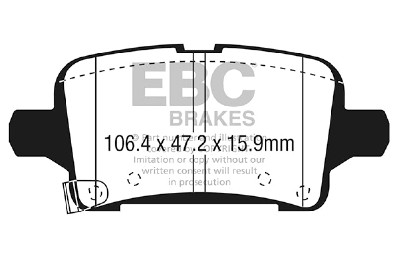 EBC 2016+ Chevrolet Malibu 1.5L Turbo (Elec PB) Greenstuff Rear Brake Pads