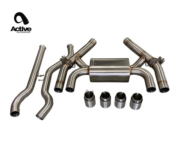 Active Autowerke F87 M2C Valved Rear Axle-back Exhaust w brushed tips
