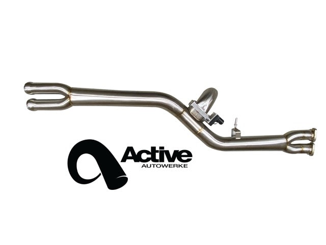 Active Autowerke F8X BMW M3 & M4 Mid Pipe includes Active F-brace. Rear Muffler: With exhaust dump