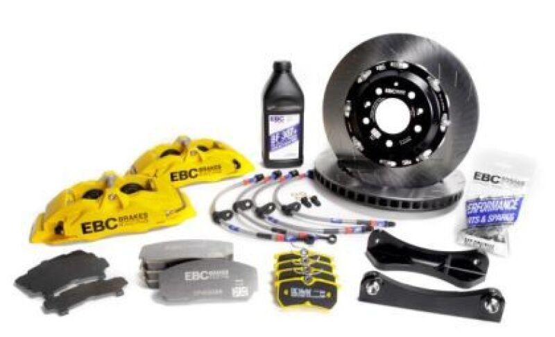EBC Racing 89-02 Nissan Silvia (S15) 2.0L Yellow Apollo-6 Calipers 355mm Rotors Front Big Brake Kit