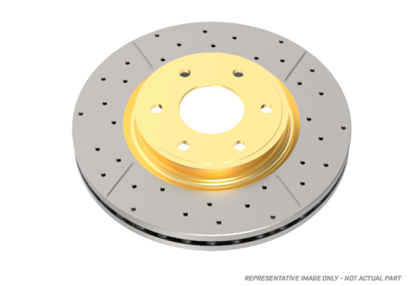 DBA 93-95 Mazda RX-7 Front Street Series Drilled & Slotted Rotor w/Gold Hat