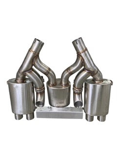 Active Autowerke Maad Maxx - F8X BMW M3 & M4 Rear Exhaust Section - 3 Can Valved - Exhaust w Tips w brushed tips