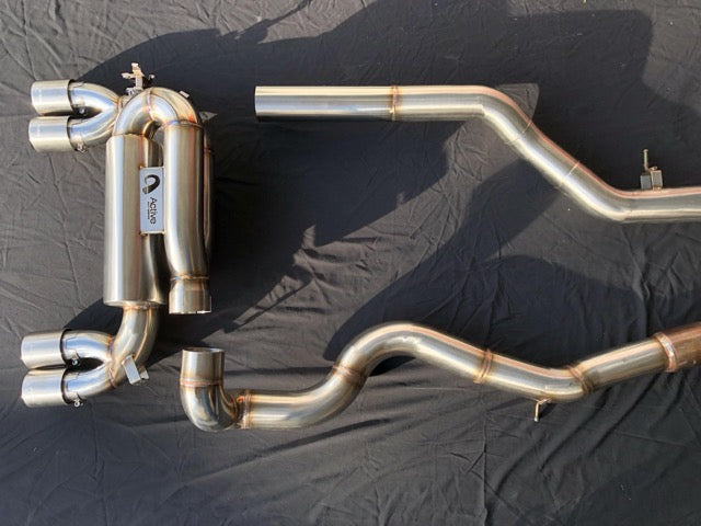 Active Autowerke F8X M3 M4 Signature Exhaust System includes Active F-brace - Matte Black