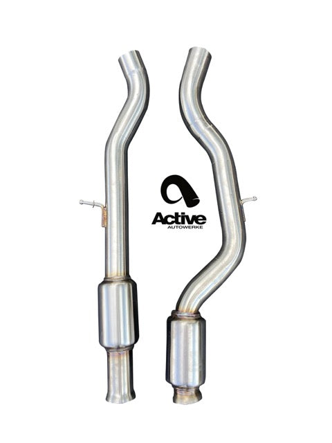 Active Autowerke F8X BMW M3 & M4 Mid Pipe includes Active F-brace. Rear Muffler: Resonated