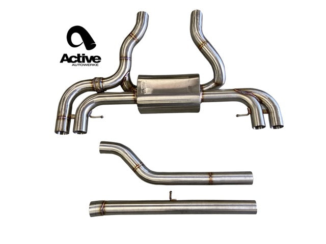 Active Autowerke G2X M340i / M440i Valved Rear Axle-back Exhaust -Exhaust w carbon fiber over black tips