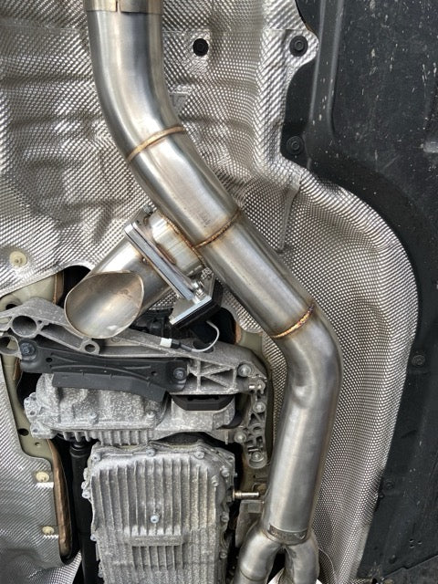 Active Autowerke G80/G82 M3/M4 Signature RACE ONLY Exhaust System - GOLIATH - Full race only exhaust - Carbon over Black Chrome Tips