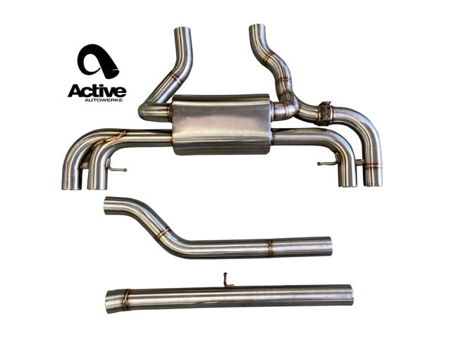 Active Autowerke G2X M340i / M440i Valved Rear Axle-back Exhaust w stainless brushed tips