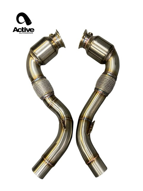 Active Autowerke S63 N63 GESI Catted Downpipes | V8 BMW X5 M and X6 M X5 X6 550i 650i - From 2014 +