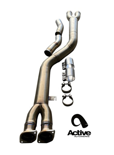 Active Autowerke X3M / X4M Signature single mid-pipe - w Resonator