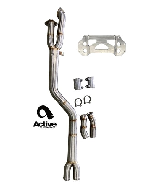 Active Autowerke G87 M2 Signature single mid-pipe with G87-brace - e Exhaust dump