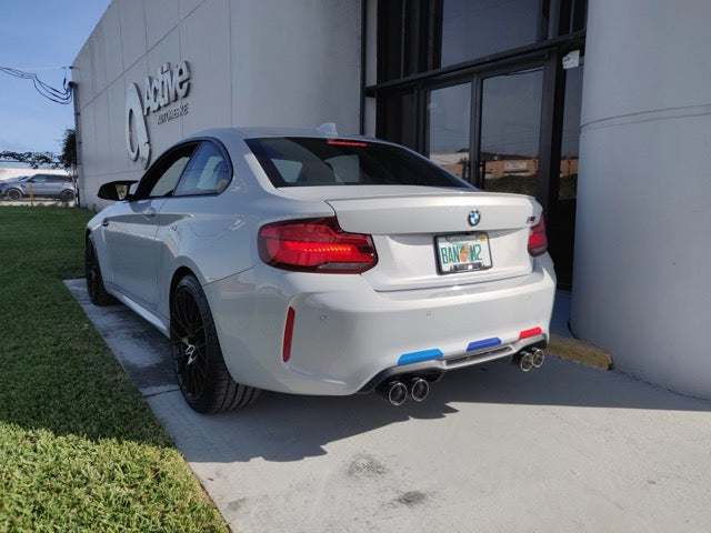 Active Autowerke F87 M2 Competition Signature Exhaust System includes Active F-brace (Tip color:Matte Black)