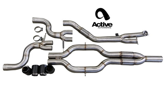 Active Autowerke G80/G82 M3/M4 Signature RACE ONLY Exhaust System - GOLIATH - Full race only exhaust - Brushed Tips