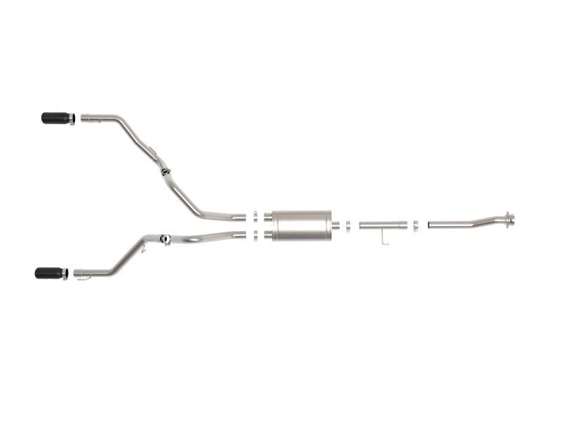 aFe 21-26 Ford F150 Tremor Gemini XV 3IN 304SS Cat-Back Exhaust Dual Rear Exit w/Black Tips