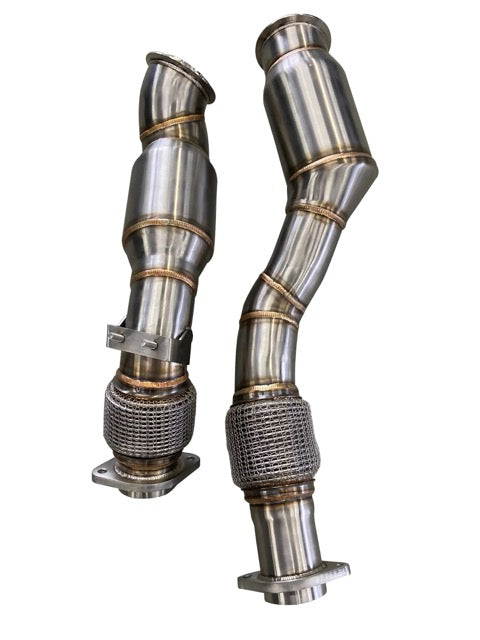Active Autowerke BMW S58 F97/F98 X3M/X4M Downpipes w GESI CAT - S58 Catted Downpipes