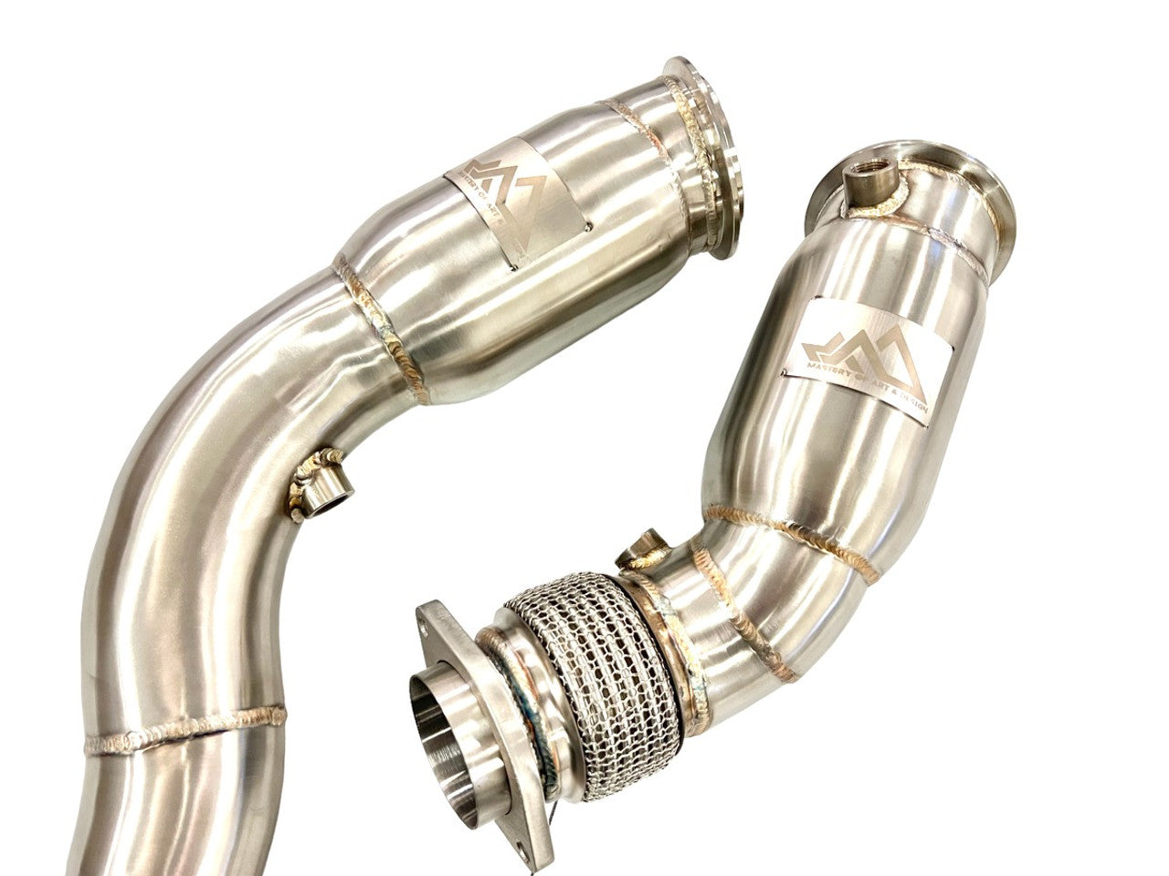 MAD S55 Resonated Downpipes M2C M3 M4 W/Flex Section