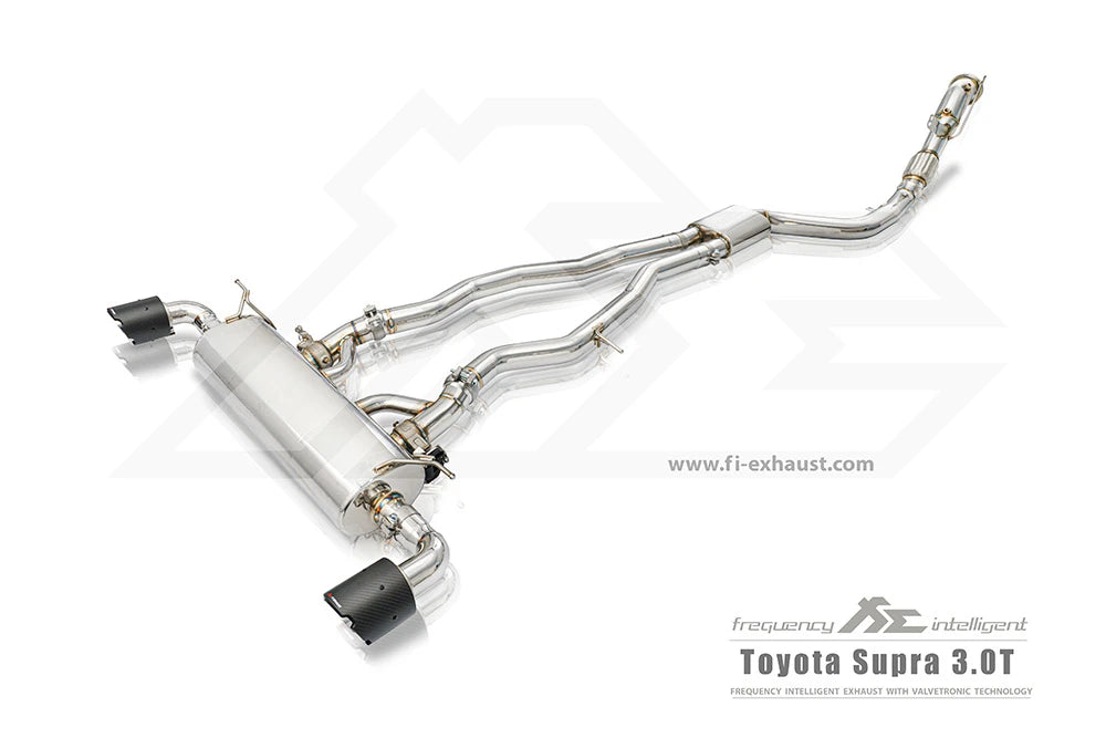 Car exhaust system on a white background with 'FI Exhaust' branding.