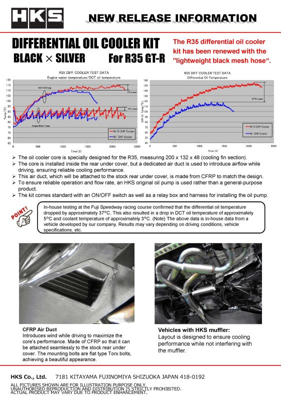 HKS DIFFERENTIAL OIL COOLER R35 GT-R BLK