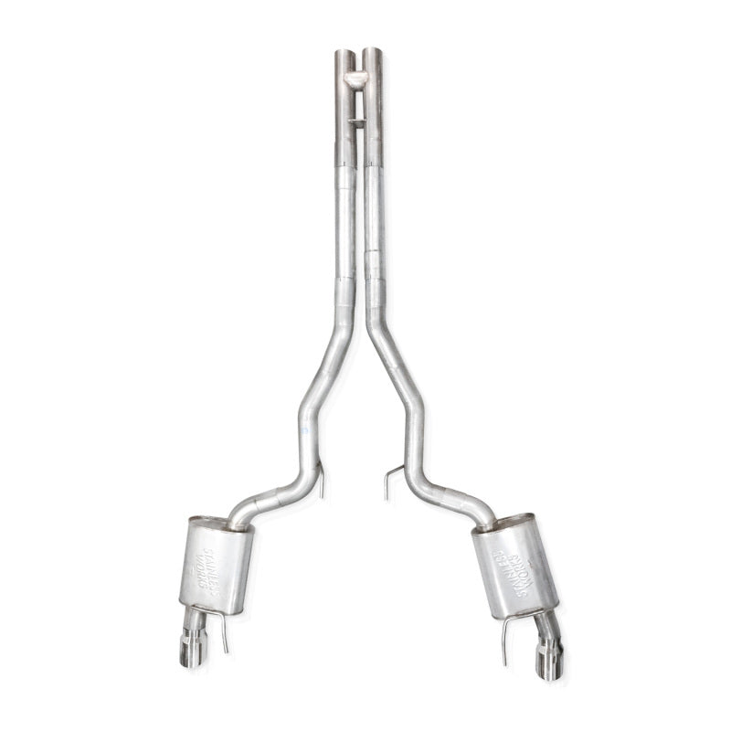 Stainless Works 2024 Mustang GT Catback Dual Tips Redline Sound H-Pipe Factory Connect Exhaust