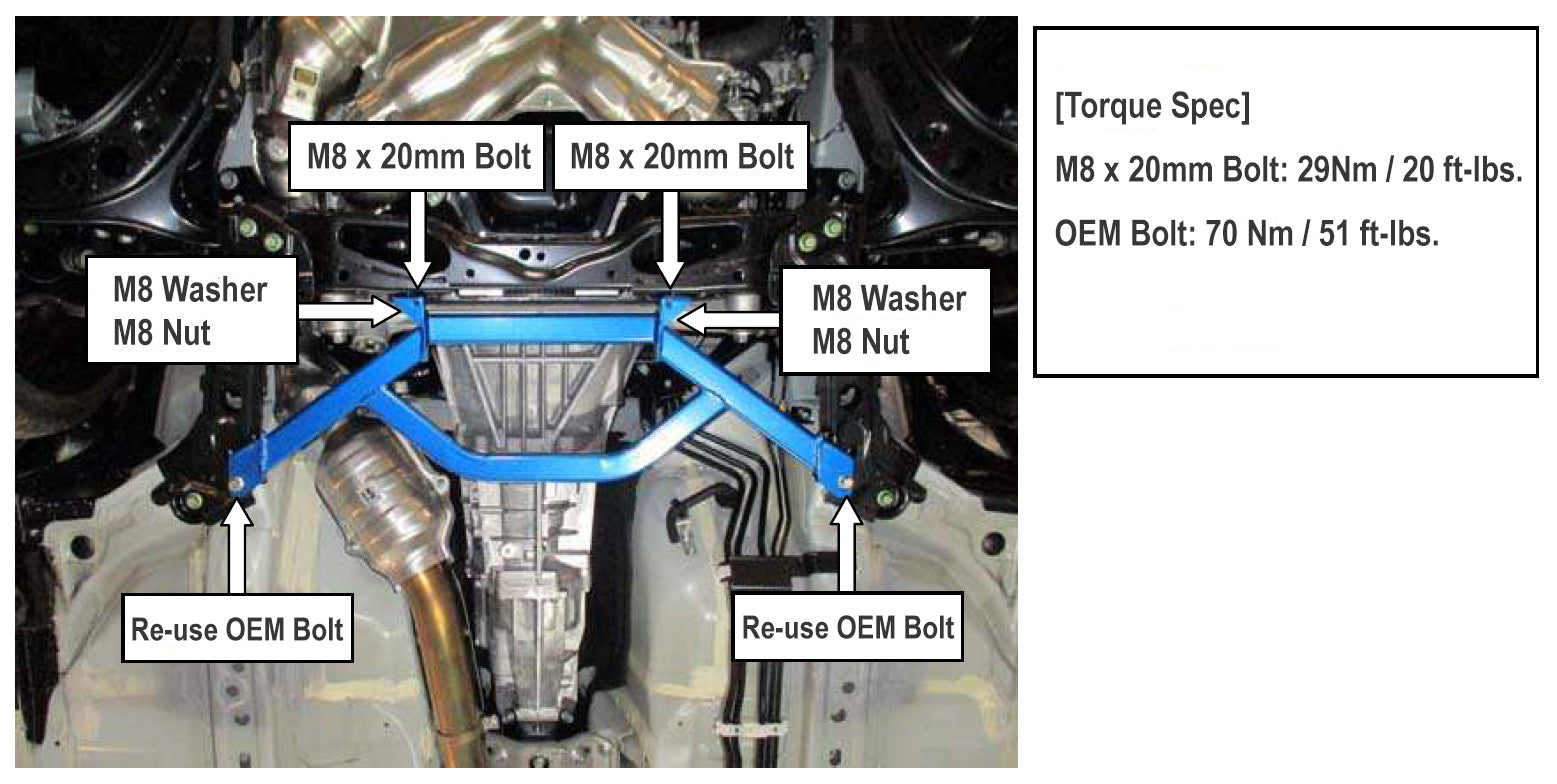 Cusco – Power Brace Front Cross Member (Rear Side) – 2022+ Toyota GR86 (ZN8) / Subaru BRZ (ZD8)