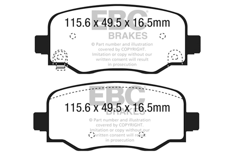 EBC 15+ Fiat 500X 1.4 Turbo Greenstuff Rear Brake Pads