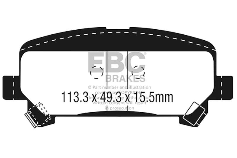 EBC 15+ Chevrolet Colorado 2.5 Greenstuff Rear Brake Pads