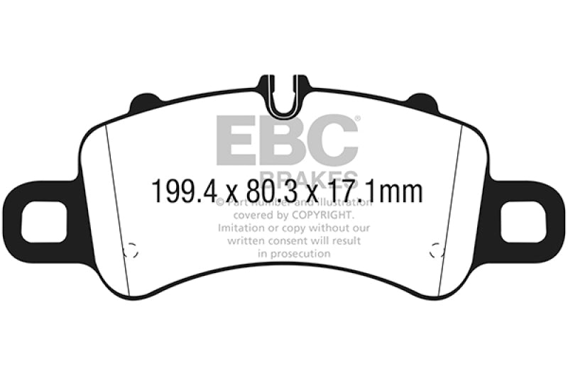 EBC 2016+ Porsche 911 (991/2 w/Cast Iron Rotors) 3.0TT Carrera Bluestuff Front Brake Pads