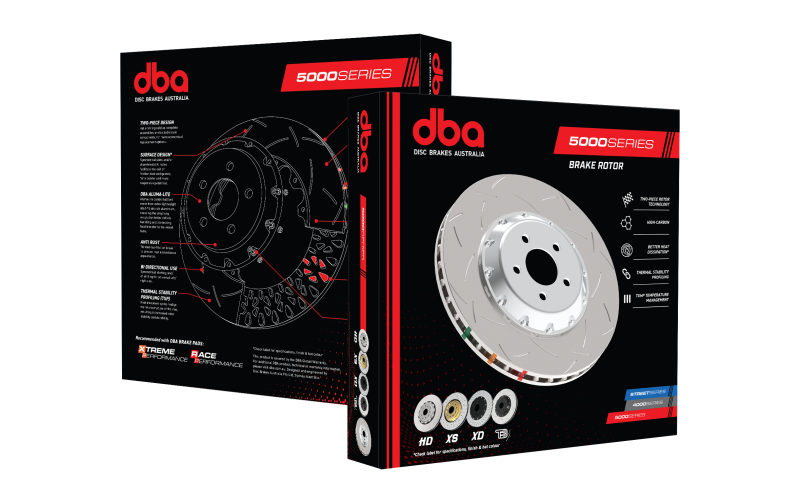 DBA 3-14 Chevy Corvette Z7 / Z51 Front Slotted 5000 Series T3 2 Pc Rotor Assembled w/ Black Hat
