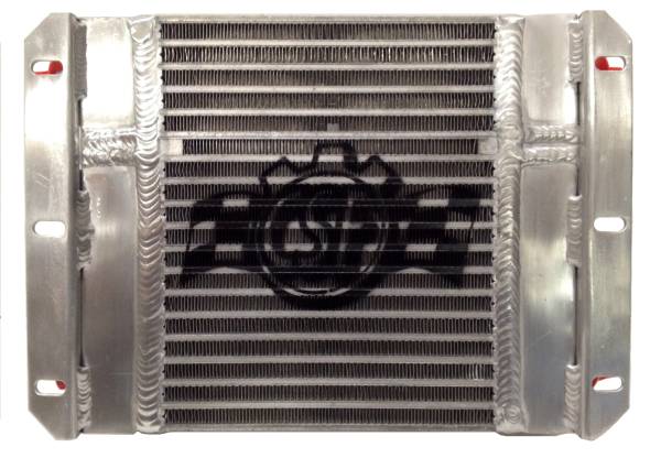 CSF Cooling - Racing & High Performance Division - CSF Dual Fluid Cooler 13.8Lx10H Dual Fluid BAR&PLATE HD OIL COOLER w/9' SPAL FAN (1/3 & 2/3 partition)