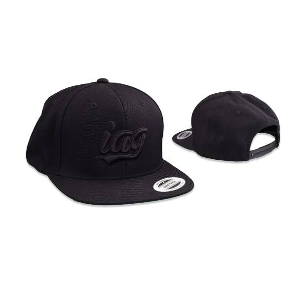 IAG Performance - IAG Performance Hat Script Logo Embroidered Snapback Cap - Black