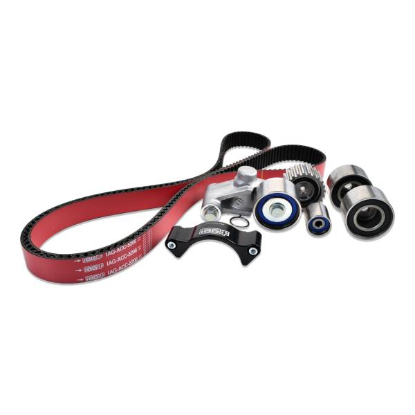 IAG Performance - IAG Performance Timing Belt Kit IAG Timing Belt Kit - Red Racing Belt, Guide, Idlers, Tensioner For EJ WRX, STI