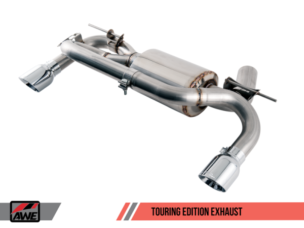 AWE Tuning - AWE Tuning BMW F22 M235i / M240i Touring Edition Axle-Back Exhaust - Chrome Silver Tips (90mm)