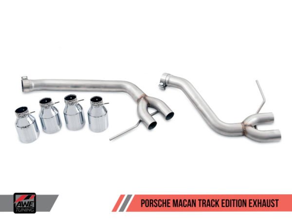 AWE Tuning - AWE Tuning Porsche Macan Track Edition Exhaust System - Chrome Silver 102mm Tips