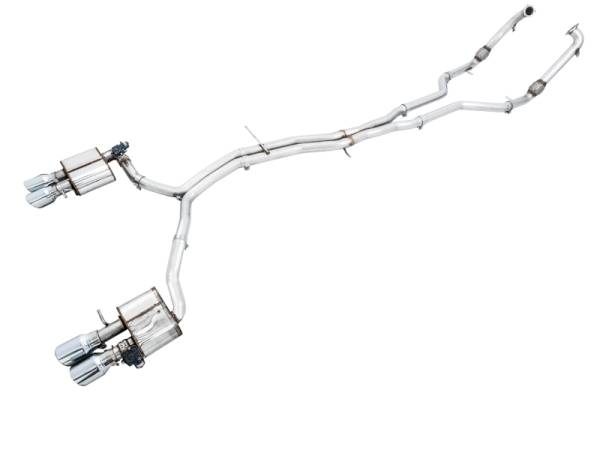 AWE Tuning - AWE Tuning Audi B9 S4 SwitchPath Exhaust - Non-Resonated (Silver 102mm Tips)