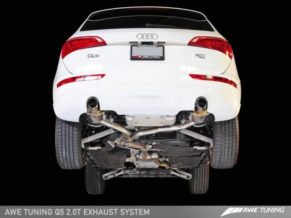 AWE Tuning - AWE Tuning Audi 8R Q5 2.0T Touring Edition Exhaust - Polished Silver Tips