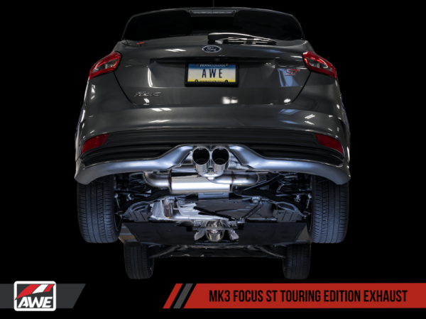 AWE Tuning - AWE Tuning Ford Focus ST Touring Edition Cat-back Exhaust - Non-Resonated - Chrome Silver Tips