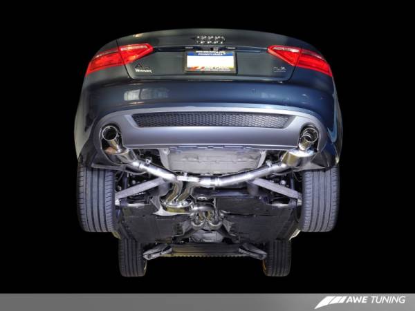 AWE Tuning - AWE Tuning Audi B8 A5 3.2L Touring Edition Exhaust System - Dual 3.5in Diamond Black Tips