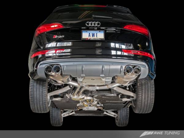 AWE Tuning - AWE Tuning Audi 8R SQ5 Touring Edition Exhaust - Quad Outlet Chrome Silver Tips