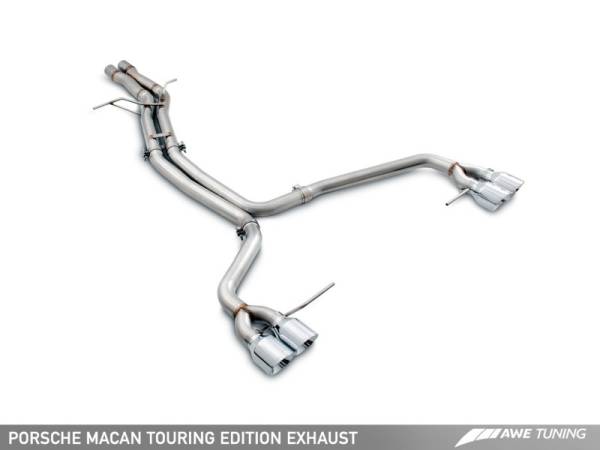 AWE Tuning - AWE Tuning Porsche Macan Touring Edition Exhaust System - Chrome Silver 102mm Tips