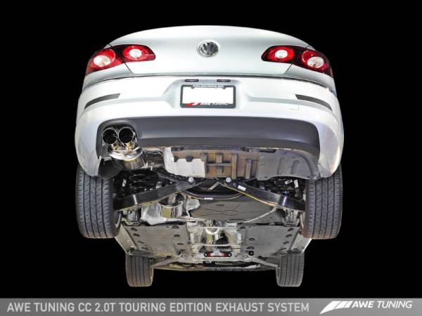 AWE Tuning - AWE Tuning VW CC 2.0T Touring Edition Performance Exhaust - Diamond Black Tips