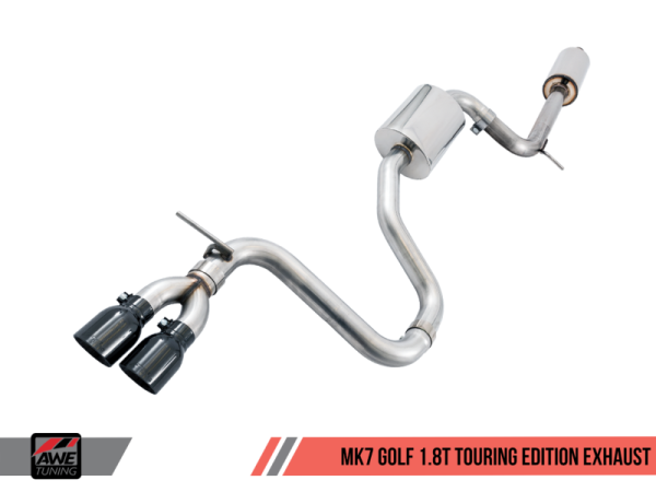 AWE Tuning - AWE Tuning VW MK7 Golf 1.8T Touring Edition Exhaust w/Chrome Silver Tips (90mm)