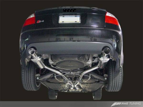 AWE Tuning - AWE Tuning Audi B6 S4 Track Edition Exhaust - Polished Silver Tips