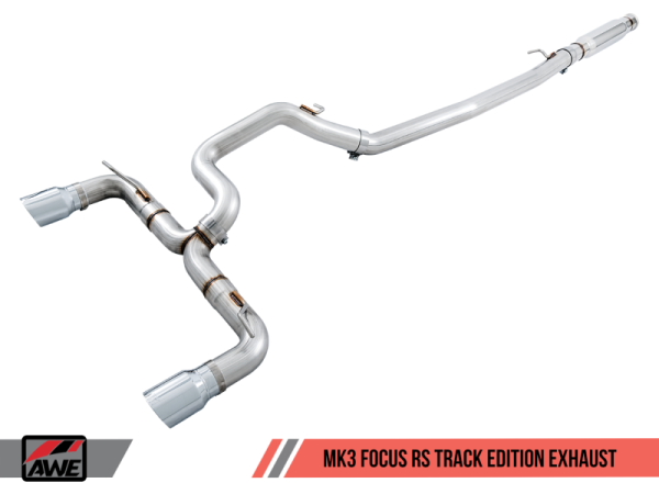 AWE Tuning - AWE Tuning Ford Focus RS Track Edition Cat-back Exhaust - Chrome Silver Tips