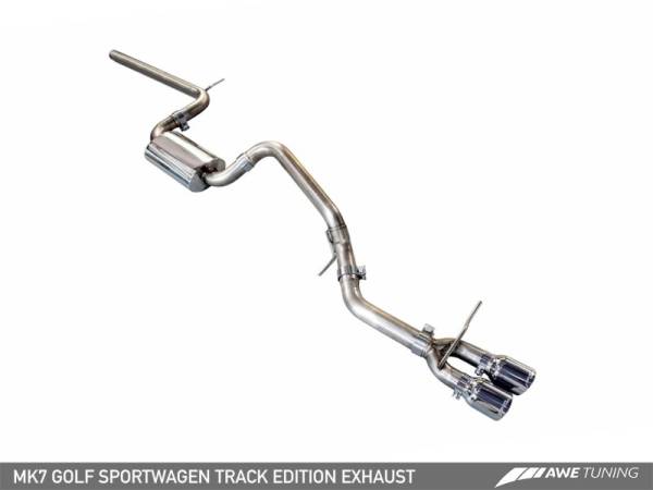 AWE Tuning - AWE Tuning VW MK7 Golf SportWagen Track Edition Exhaust w/Chrome Silver Tips (90mm)